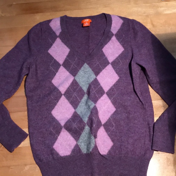 Joe Fresh Sweaters - Vintage Mauve argyle v- neck cardigan.